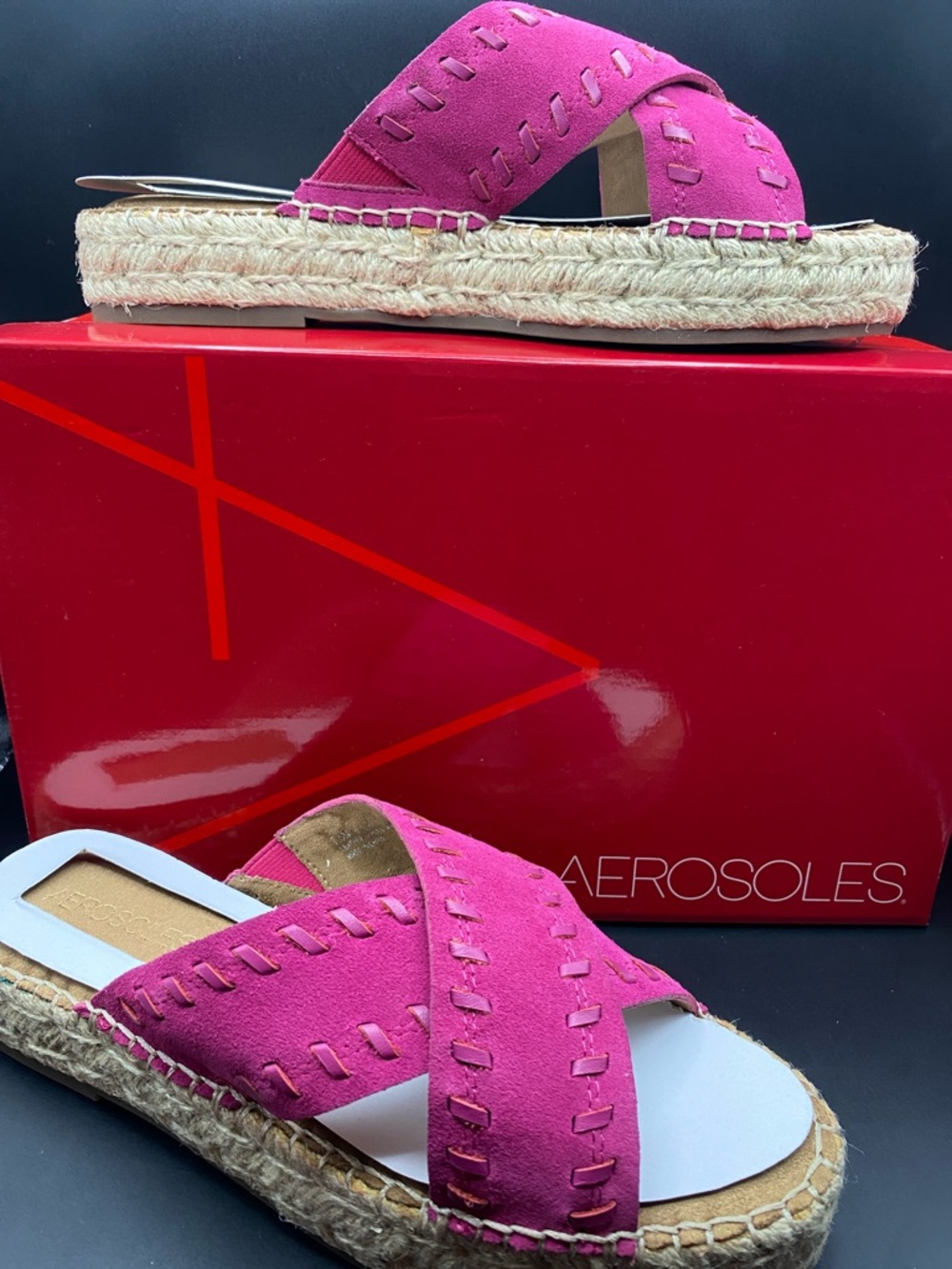 Aerosoles Pink Suede Rose Gold Sandals